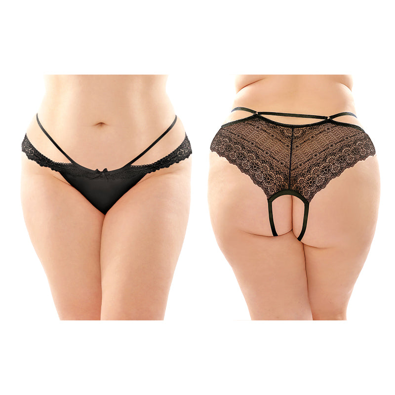 Posey Strappy Panty 6pk Q/S Black