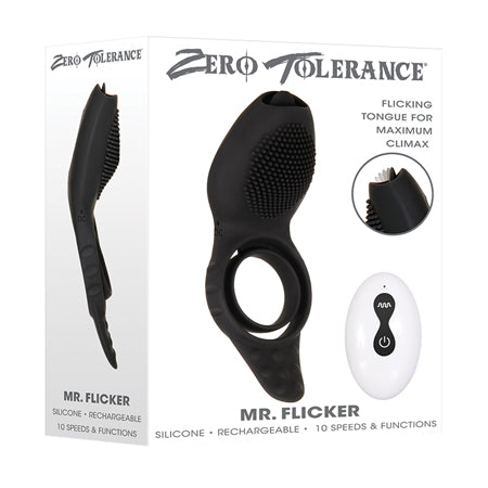 Zero Tolerance Mr. Flicker Vibrating Cock Ring - Black