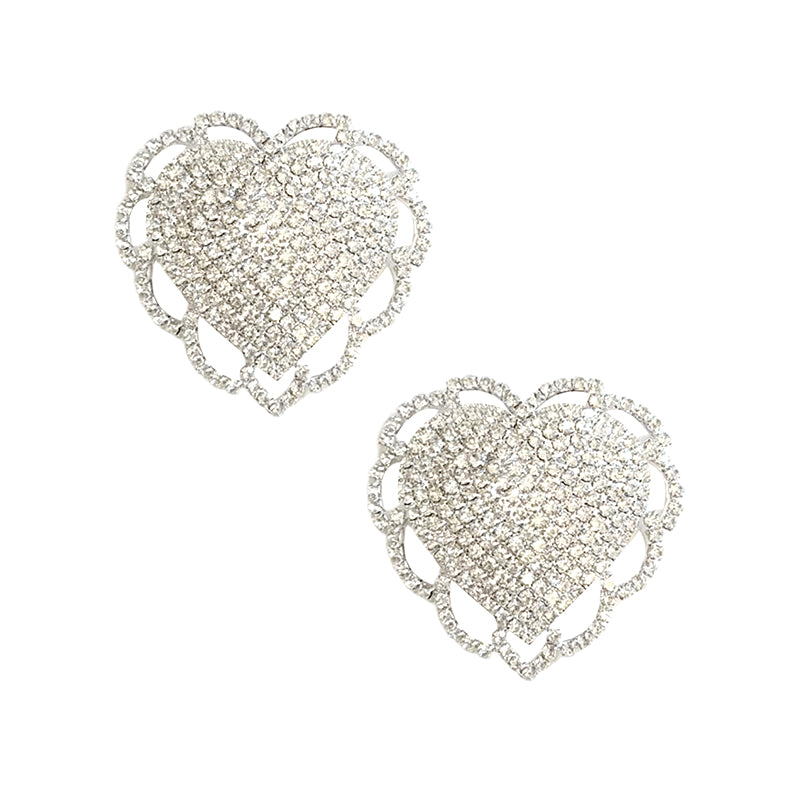 Neva Nude Pasty Hearts Jewel White