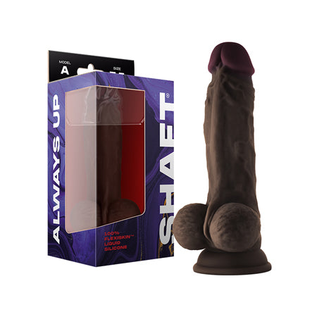 Shaft Model A Flexskin Liquid Silicone 7.5' Dong w/Balls - Mahogany