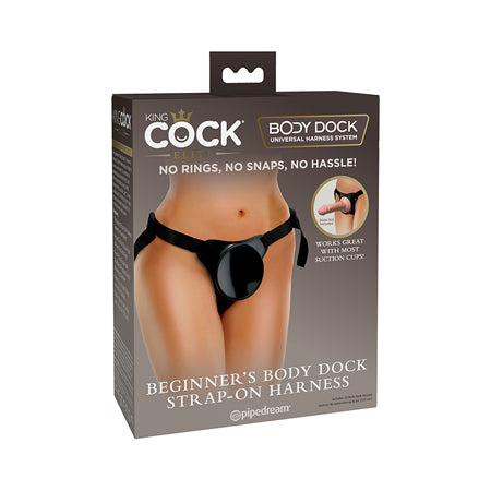King Cock Elite Beginner's Body Dock Strap On Harness - Black