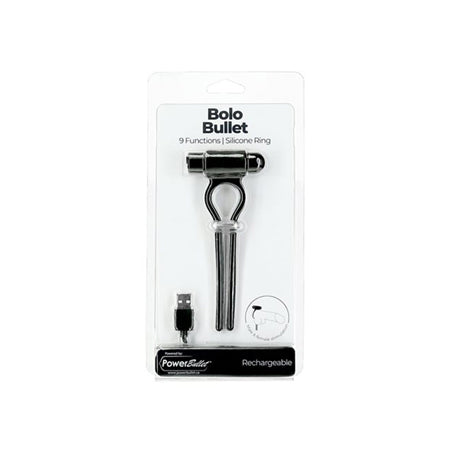 Bolo Bullet Vibrating Adjustable Cock Tie - Black