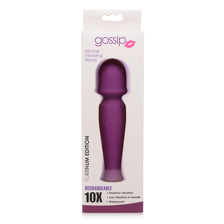Curve Novelties Gossip Silicone Vibrating Wand 10x - Violet