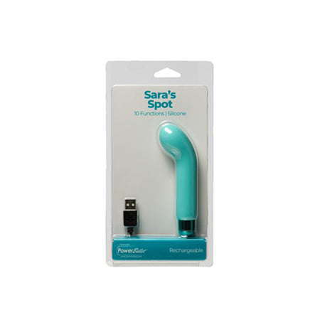 Sara's Spot Rechargeable Bullet w/G Spot Sleeve - 10 Functions Teal