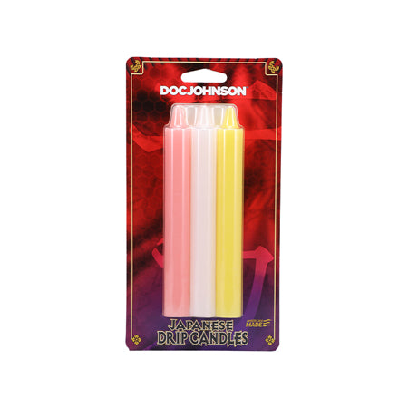 Japanese Drip Candles - Pack of 3 Pink/White/Yellow