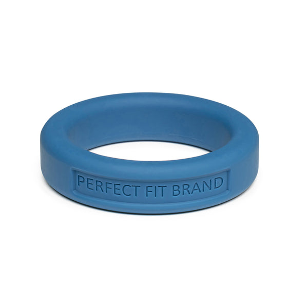 Classic 1.4&quot; (36 mm) Silicone Med. Stretch Penis Ring Blue