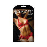Vixen Cutout Lace Bra & Side Tie Panty Red Queen