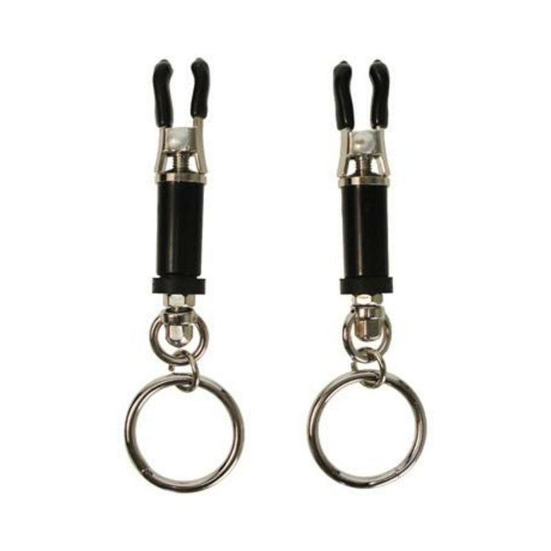 Adjustable Bondage Ring Barrel Nipple Clamps