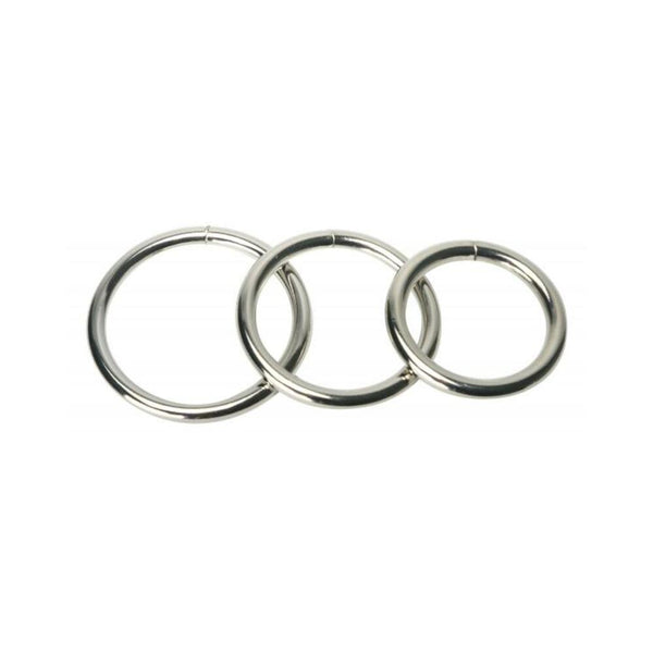 Trine Steel Cock Ring Collection 3 Piece
