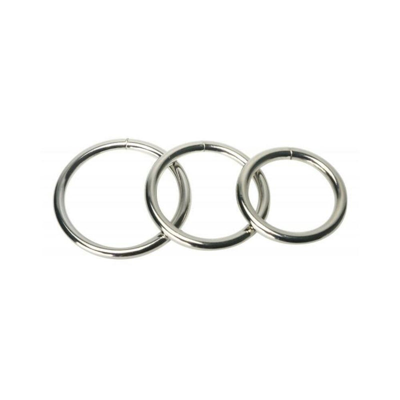 Trine Steel Cock Ring Collection 3 Piece