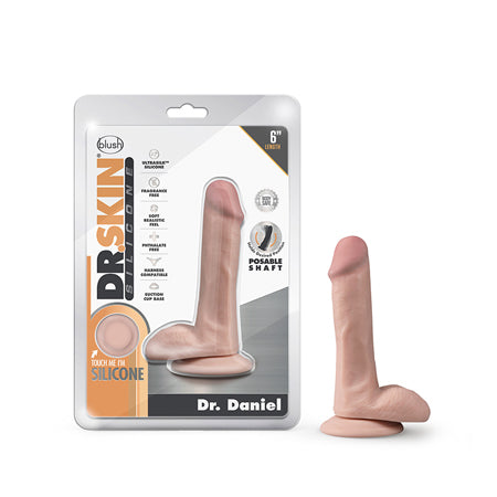 Blush Dr. Skin Silicone Dr. Daniel 6' Dildo w/Balls - Vanilla