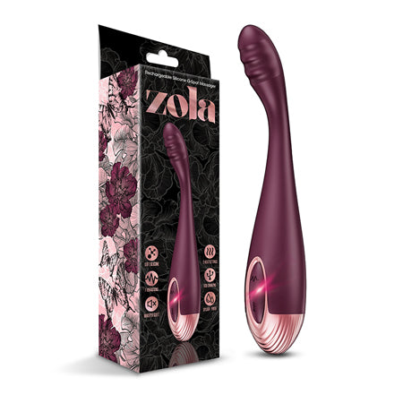 Zola Rechargeable Silicone G Spot Massager - Burgundy/Rose Gold