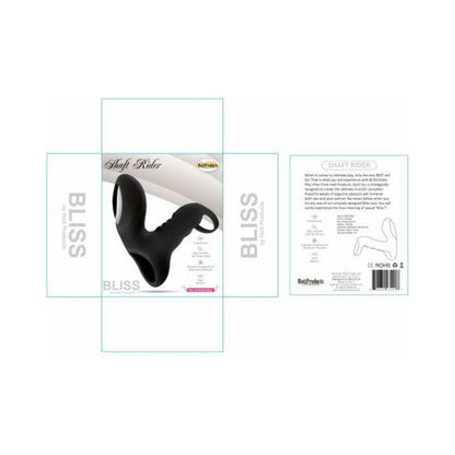 Bliss Shaft Rider Vibrating Cock Ring Sleeve - Black