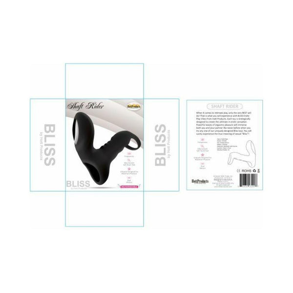 Bliss Shaft Rider Vibrating Cock Ring Sleeve - Black