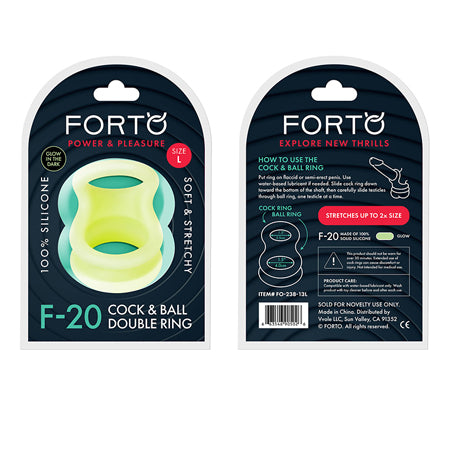 Forto F-20 60/77mm Liquid Silicone Balls Stretcher - Glow in the Dark