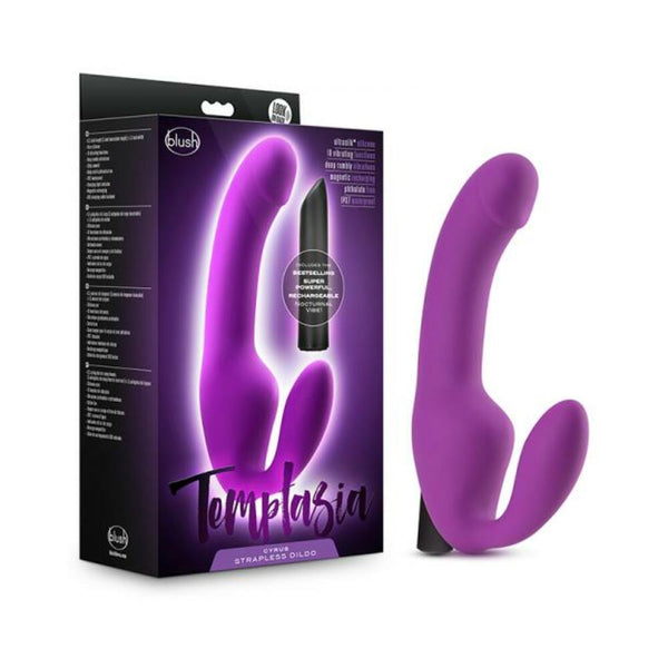 Blush Temptasia Cyrus Strapless Silicone Dildo - Purple