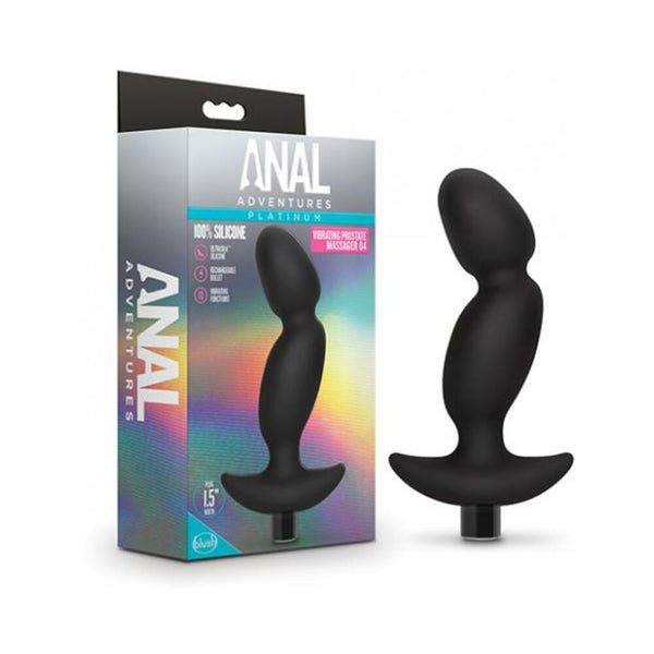 Blush Anal Adventures Platinum Silicone Vibrating Prostate Massager 04 - Black