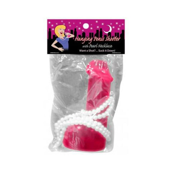 Hanging penis shooter w/pearl necklace