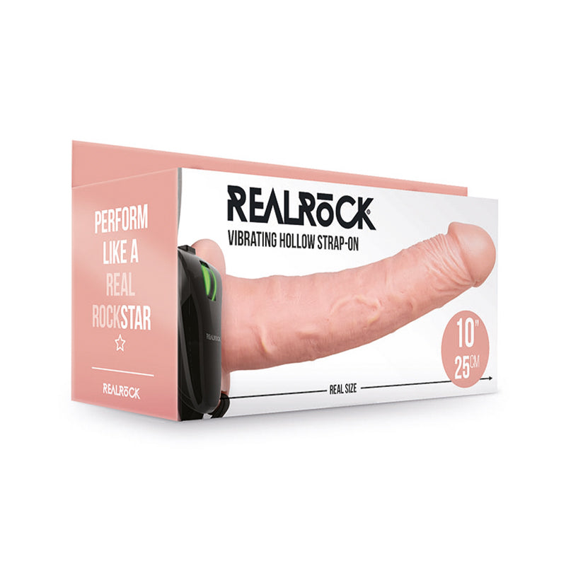 RealRock 10in VibratingHollowStrapOn Bge