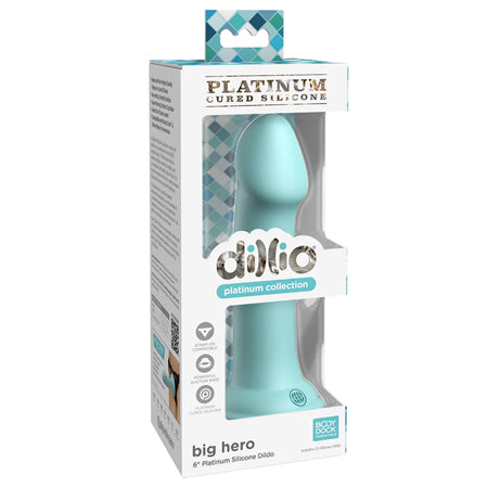 Dillio Platinum 6' Big Hero Silicone Dildo - Teal