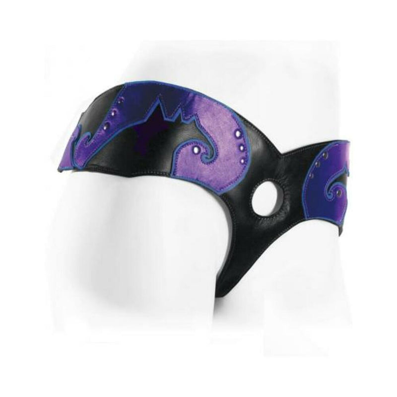 Connoisseur Amazon Single Strap Harness Black And Purple