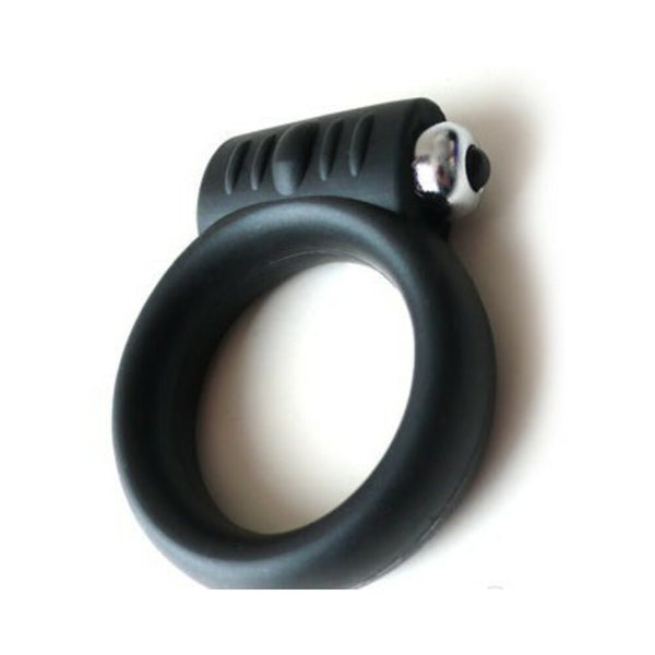 Vibrating Silicone Cock Ring 2 Inch Black