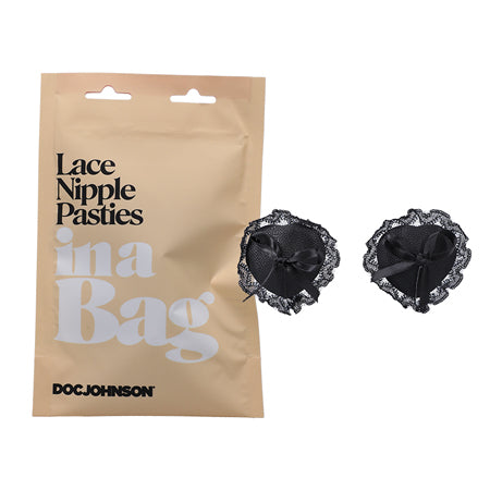 In A Bag Lace Nipple Pasties - Black