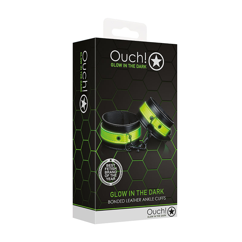 Ouch GITD Handcuffs Neon Green