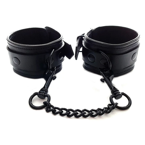 Rouge Leather Wrist Cuffs Black W/Access