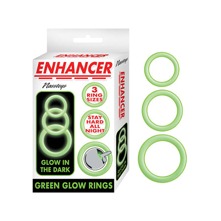 Enhancer Silicone Cockrings - Glow in the Dark Green