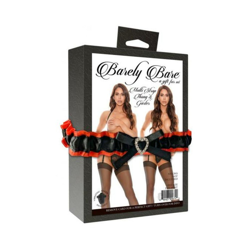 Barely Bare Multi Strap Thong&Gart Bk O/