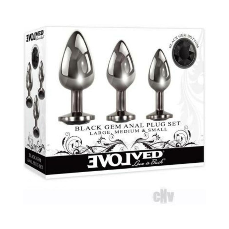 Evolved Black Gem Anal Plug set