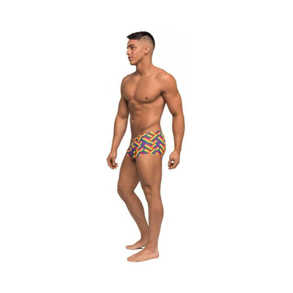 Pride Fest Contoured Pouch Mini Shorts Rainbow XL