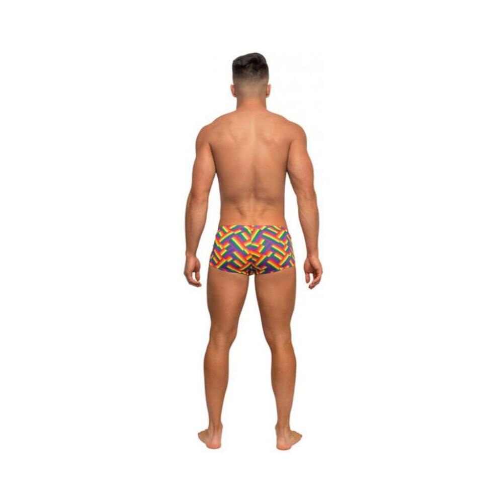 Pride Fest Contoured Pouch Mini Shorts Rainbow XL