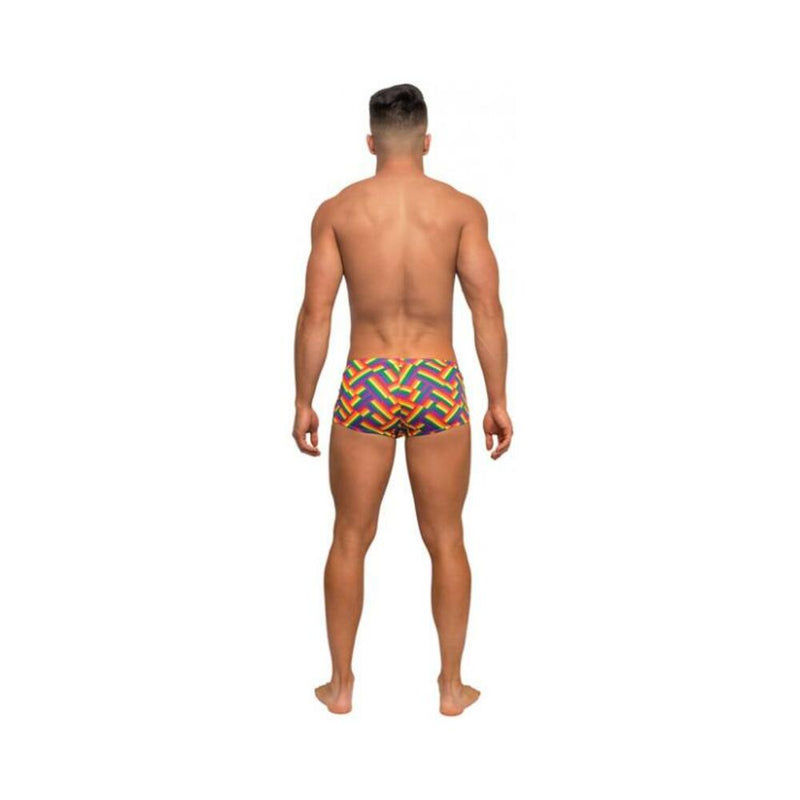 Pride Fest Contoured Pouch Mini Shorts Rainbow XL