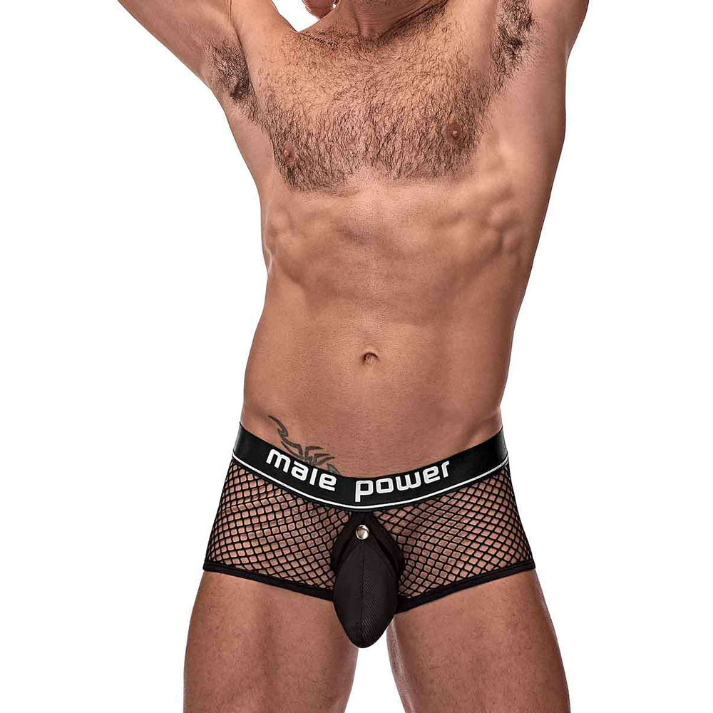 Cock Pit Fishnet Mini Cock Ring Short Black MD