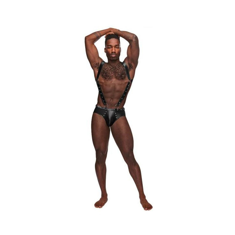 Fetish Uranus Nylon Spandex Moonshine Harness Brief Black S/M