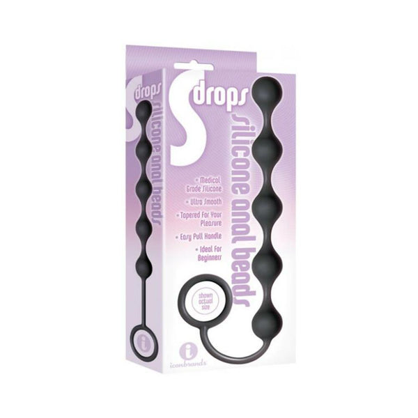 The Nines S Drops Silicone Anal Beads Black