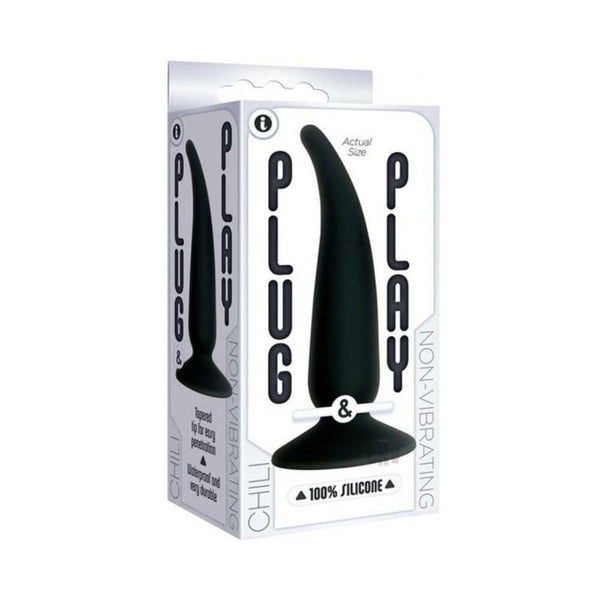Plug And Play Silicone Chili Black Butt Plug
