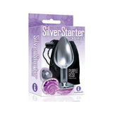 The Silver Starter Rose Floral Steel Butt Plug Purple