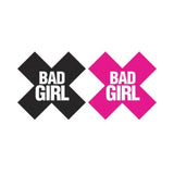 Bad Girl X Pasties 2 Pairs 1 Black, 1 Pink