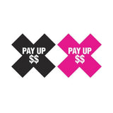 Peekaboos Pay Up Pasties 2 Pairs 1 Black, 1 Pink