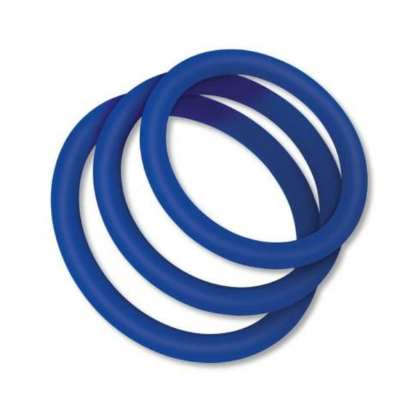 Zolo Stretchy Silicone Cock Rings - Blue