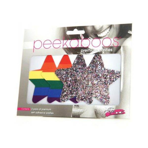 Peekaboos Pride Rainbow Glitter Stars - Pack Of 2