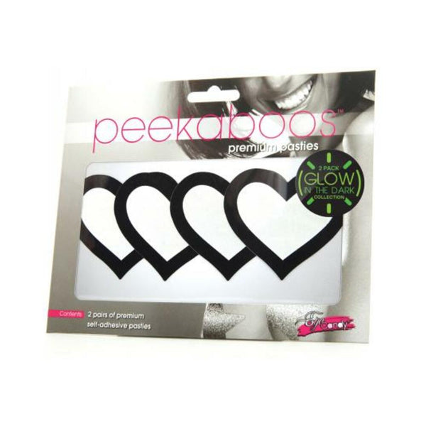 Peekaboo Glow In The Dark Hearts - Pack Of 2
