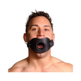 Feeder Locking Open Mouth Gag Black Leather O/S