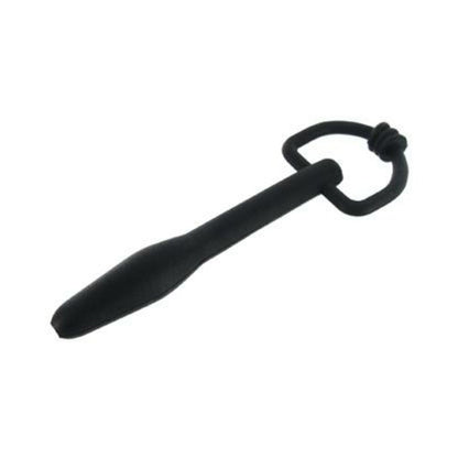 Silicone Cum Thru D-Ring Penis Plug Black