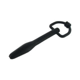 Silicone Cum Thru D-Ring Penis Plug Black