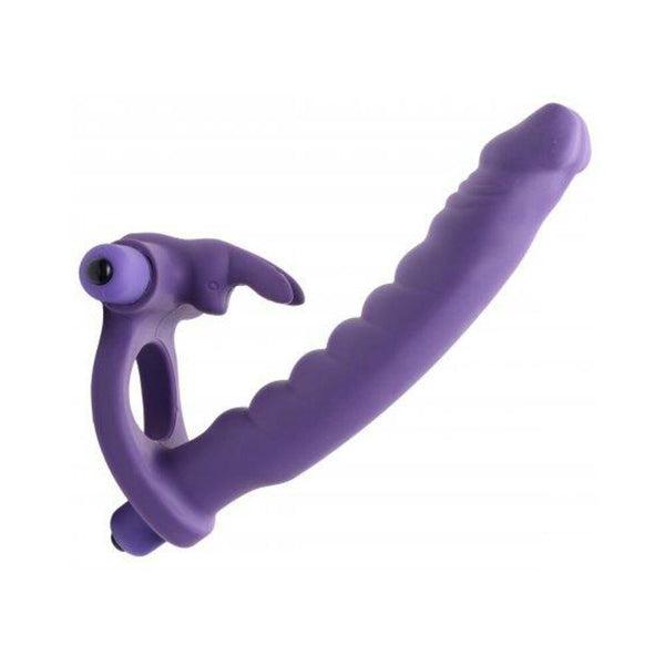 Double Delight Dual Penetration Vibrating Rabbit C Ring
