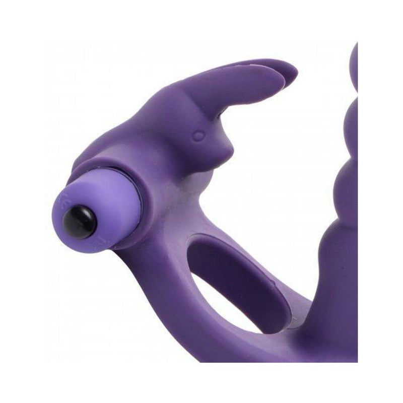 Double Delight Dual Penetration Vibrating Rabbit C Ring